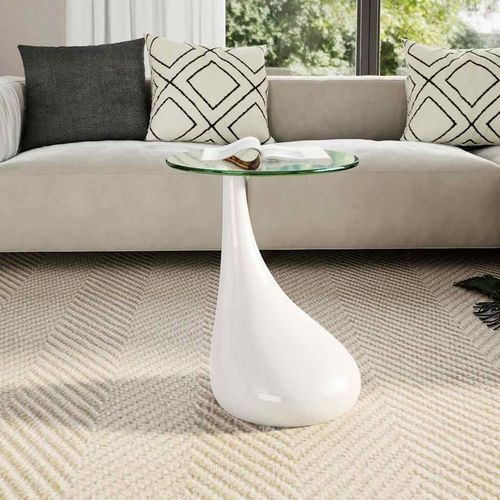 Coffee table with round - coffee, glass