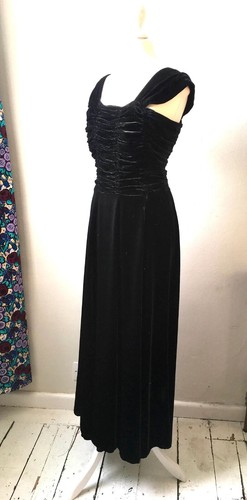 Vtg 40s 50s black velvet
