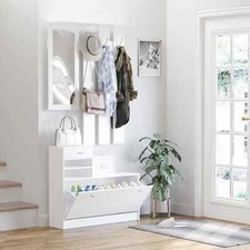 White Hallway Shoe Storage