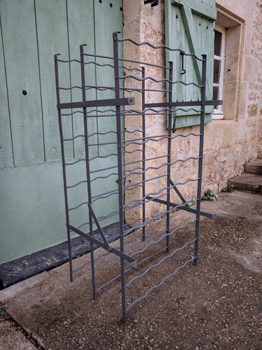 Antique french metal wine rack - french,