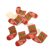 Christmas Xmas Cabochons Kawaii Kitsch Crafts Decoden Stocking Sock x 10