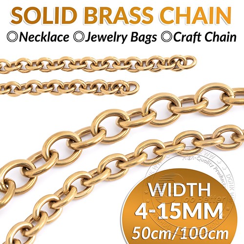 Solid brass chain 15mm - solid, width