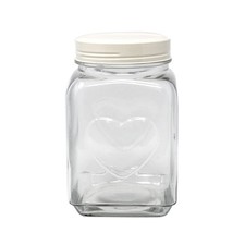 2200ml embossed heart glass - 2200ml,