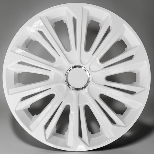 White wheel trims hub caps - white,