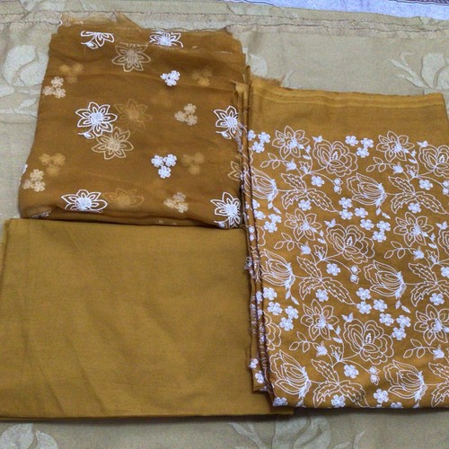 Unstitched bareeze mustard - unstitched,