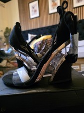 Black Heels With Clear Wedge