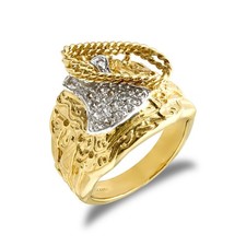 9ct Gold Cubic Zirconia Saddle