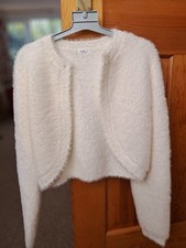 Ivory Cream Bolero Shrug Cardigan Teenager Or Petite Woman Size 4
