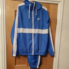 Mens/Boys Nike Tracksuit Set Light Blue & White Retro Shell Suit Style Size S