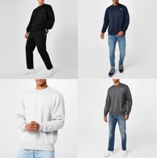 Slazenger Men Fleece Crew Neck Sweatshirt Jumper Sweater XS S M L XL 2XL 3XL 4XL