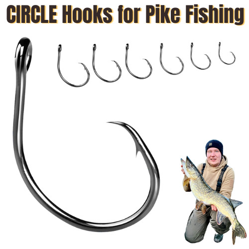 Circle hooks pike fishing - hooks,