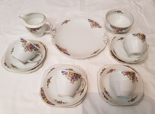 Victoria china tea set flower - china,