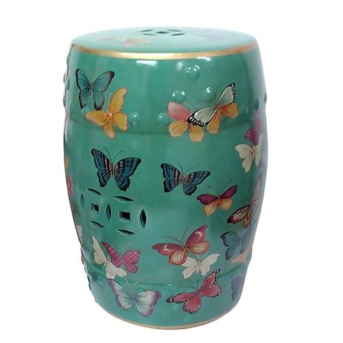 Large oriental porcelain stool - large,