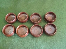 Set 8 Vintage Brown Bakelite 2" Diameter Furniture Rest Caster Cups - England