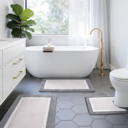 Bath mat set non - non, slip