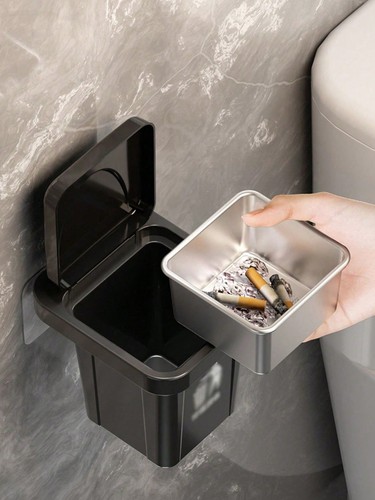 Stainless steel ashtray with - stainless,
