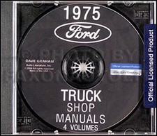 1975 Ford Truck Shop Manual on CD 75 Pickup Van Bronco F100 F150 F250 F350 E100