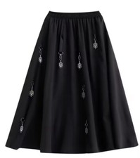 Black Urban Street Chic Designer Arty Silver Chandelier Edgy  Funky Skirt  14