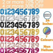 24" Giant Foil Number Balloons Large Birthday Age Party Air non Helium Large