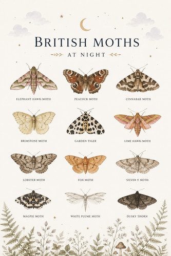 British moths night - moths, nature