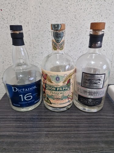 70cl empty assorted - x, rum