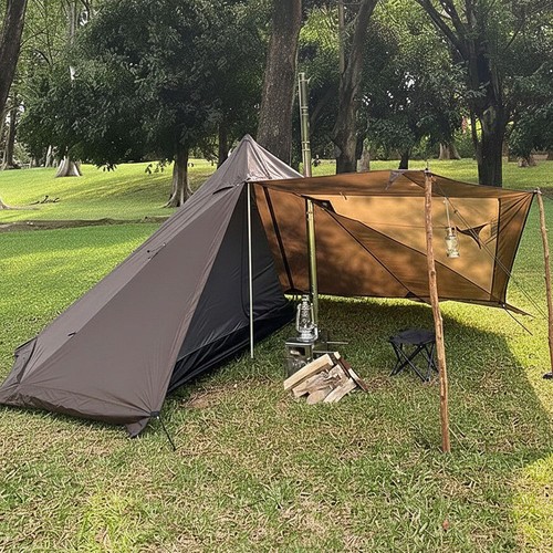 Camping hot tent - tent, wood