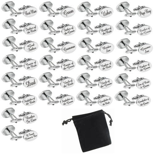 Men wedding cufflinks silver - wedding,