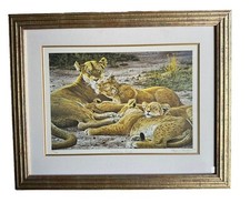 Stephen Gayford Signed Limited Edition  Framed Print  Mother’s Pride Lions