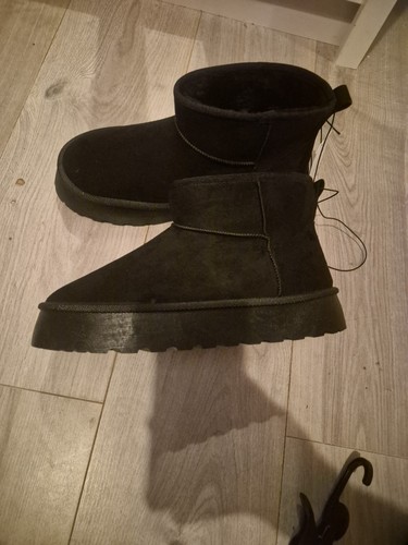 Black wooly ankle boots - black,
