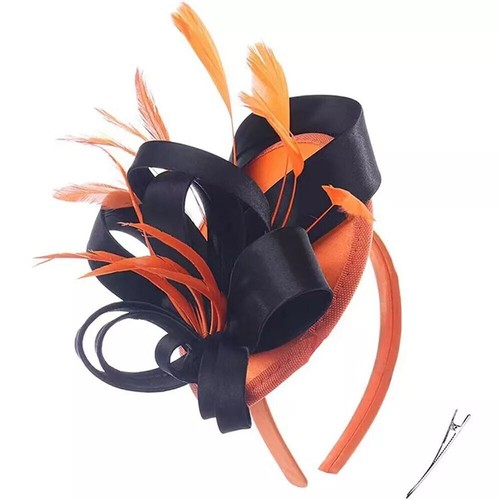 Flower hair clip - flower, feathers