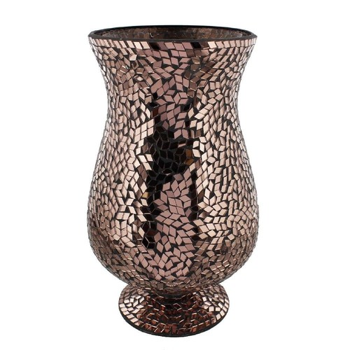 Hestia mosaic glass hurricane - mosaic,