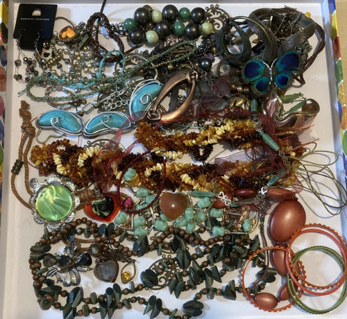 Earth tone jewellery job lot - jewellery,