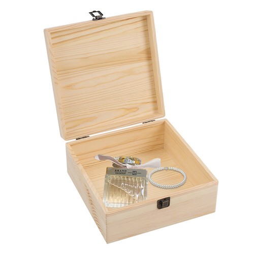 Plain wooden craft box storage - plain,