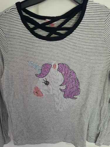 Girls sparkly unicorn top - ,
