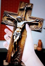 CHRIST OUR LORD WOODEN CRUCIFIX CROSS (2D Flat) Wall Decor30x20x0.3cm 