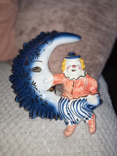 Vintage ceramic clown moon - clown, on