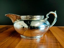  John Turton Silver Pl. Bowl & Creamer Jug, Antique.