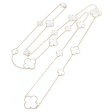 Van Cleef & Arpels Magic Alhambra Long Necklace, Mother of Pearl, 16 Motifs, VCA
