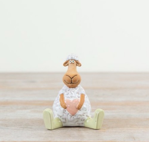 Sitting sheep ornament 9cm - ornament, 9.9cm