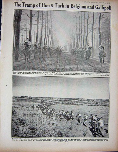 Old antique print 1915 - old,
