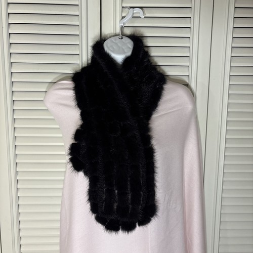 Real rabbit fur scarf - real,