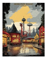 Vintage amusement park poster - amusement,