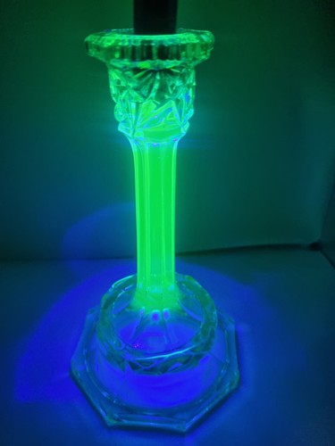 Uranium glass candle holder - uranium,