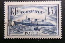 FRANCE 1935 1Fr 50c Blue Maiden Trip of Liner Normandie  USED