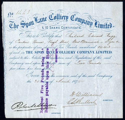 Spon lane colliery - spon, company