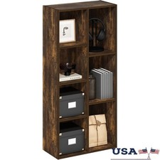 Sleek 7-Cube Wood Bookshelf