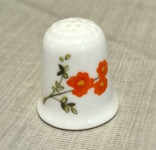 Coalport Vintage Thimble Red & Pink Flowers 