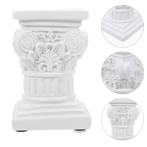 White plaster roman column - plaster,