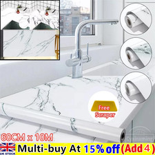 10M Self-Adhesive Kitchen Desk/Worktop Cover Vinyl Wrap Cupboard Marble Stickers