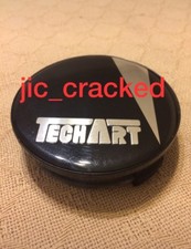 Genuine TechArt Porsche Black/Silver Text Center Cap M512